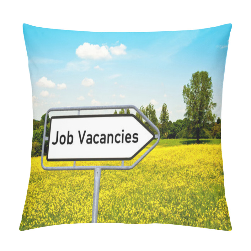 Personality  Job Vacancies On A Sign Before A Meadow Pillow Covers