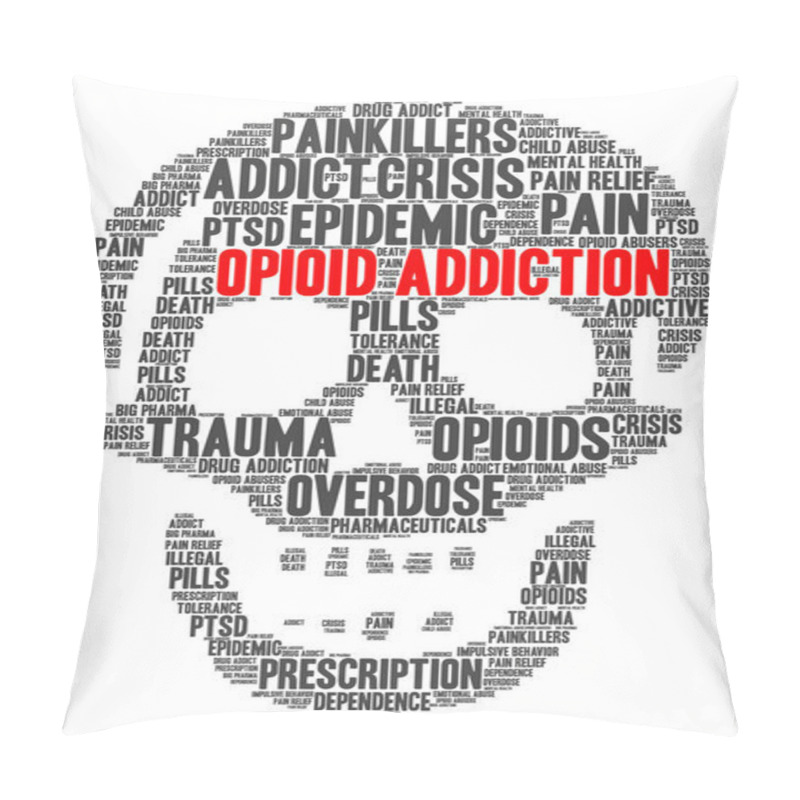 Personality  Opioid Addiction Word Cloud Pillow Covers