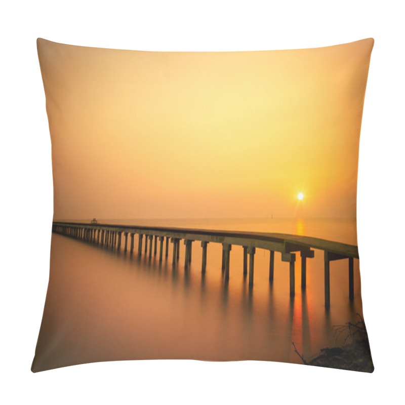 Personality  Wooded Bridge At Sunset Pillow Covers