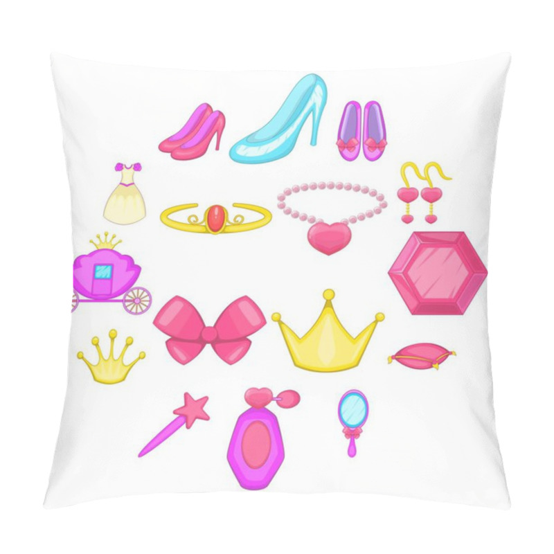 Personality  Princess Doll Icons Set, Cartoon Style Pillow Covers