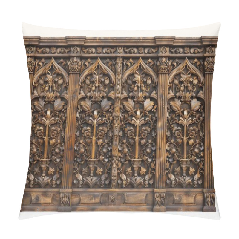 Personality  Intricate Wooden Relief Featuring Floral Designs, Showcasing Exceptional Craftsmanship And Artistry. Pillow Covers