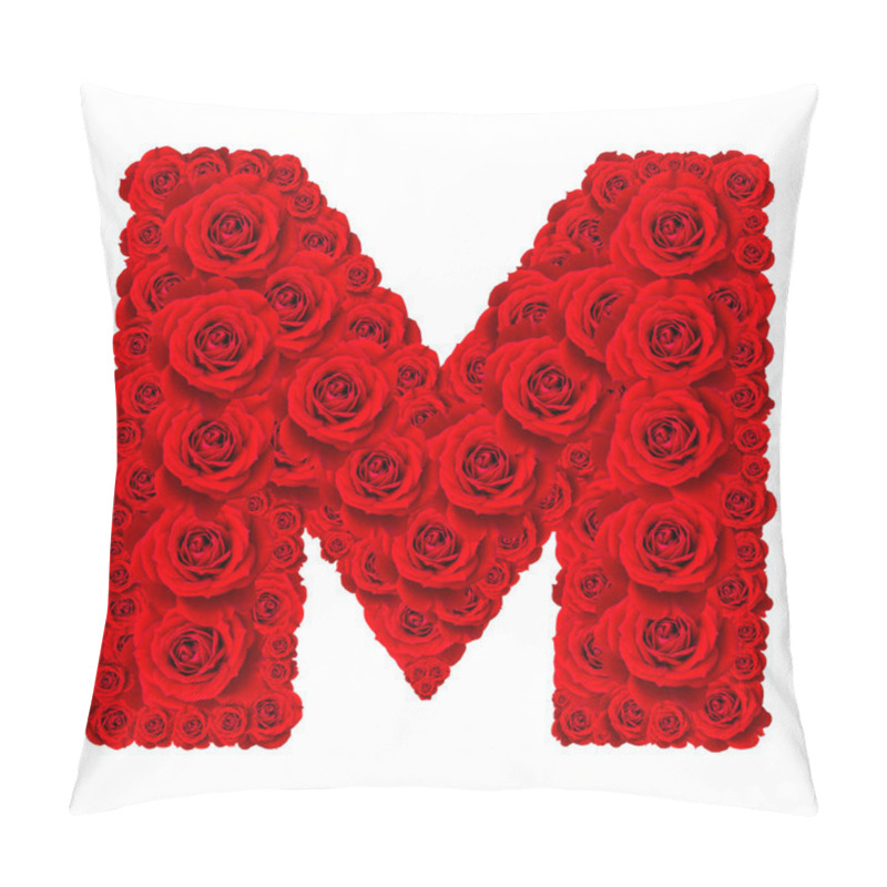 Personality  Rose Alphabet Set - Alphabet Capital Letter M Made From Red Rose Pillow Covers