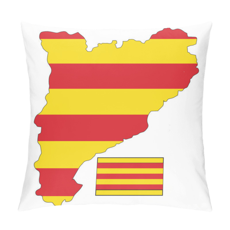 Personality  Catalonia Map And Flag Pillow Covers