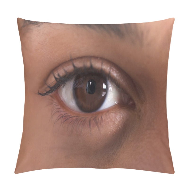 Personality  Extreme Close-up Photo Of African Woman's Eye Pillow Covers