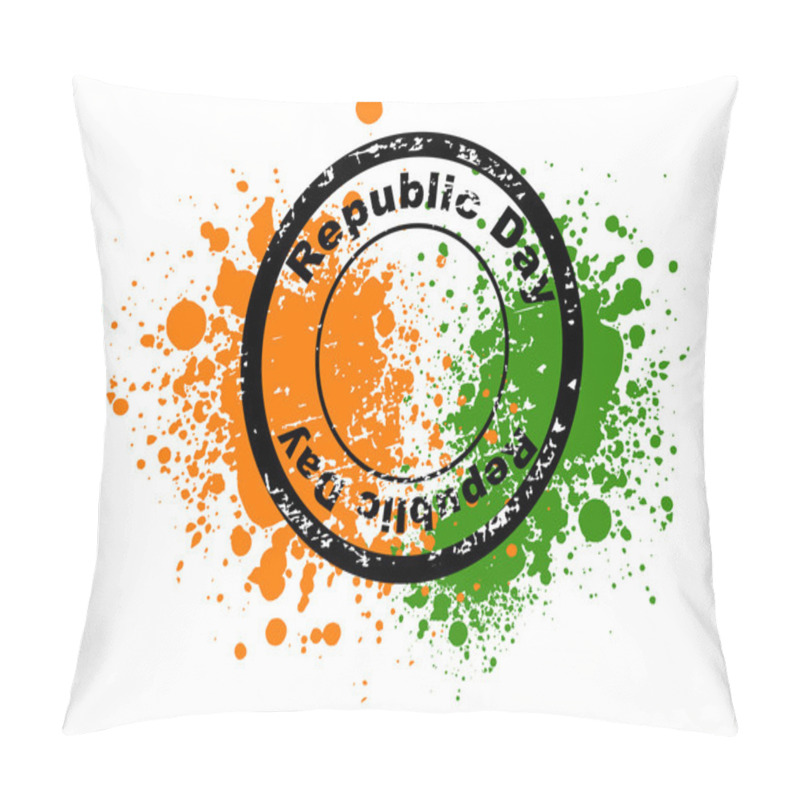 Personality  A Vector Illustration Of Rubber Stamps Having Republic Day Text Pillow Covers