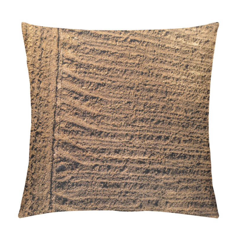 Personality  Freshly Plowed Soil With Evenly Spaced Furrows, Creating A Textured Pattern Across The Surface. The Rich, Earthy Tones And Straight Lines Reflect Agricultural Preparation And Natural Detail. Pillow Covers