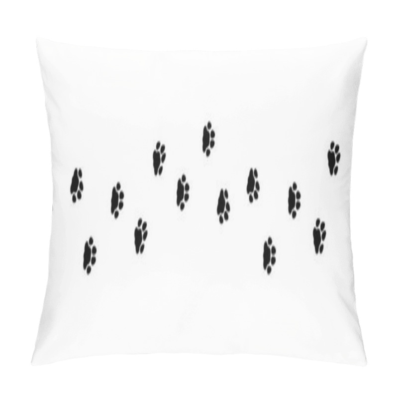 Personality  Flat Linear Design. Paw Print Foot Trail. Dog, Cat Paw Print. Isolated Vector Elements. Pillow Covers