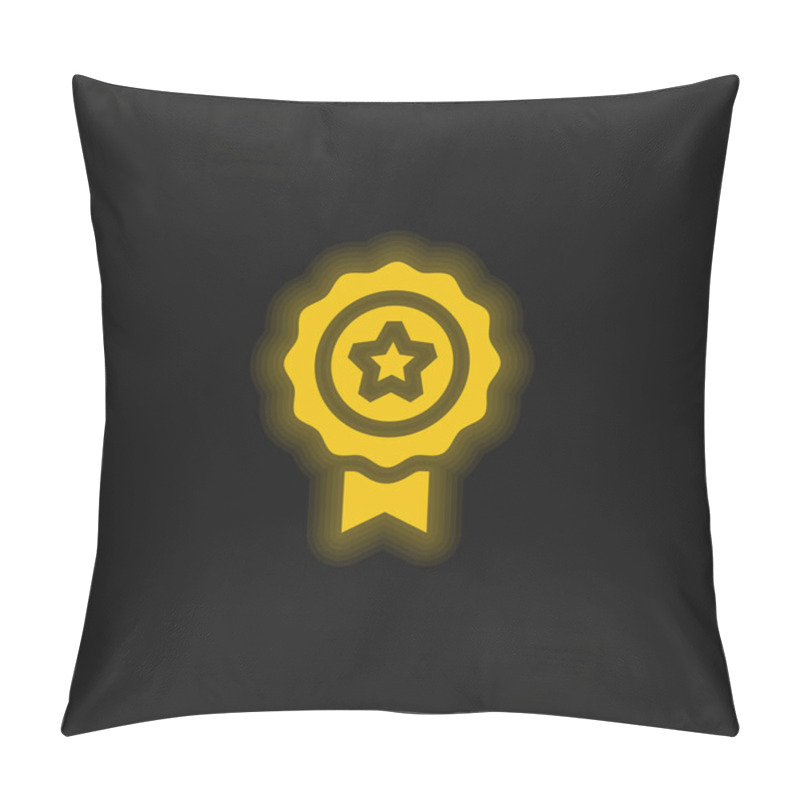 Personality  Award Yellow Glowing Neon Icon Pillow Covers