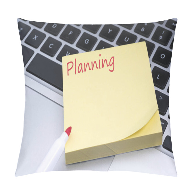 Personality  Sticky Note With Conceptual Red Text Pasted On The Keyboard Pillow Covers