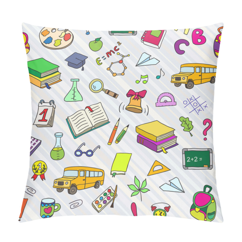 Personality  Back To School. Seamless Vector Pattern Pillow Covers