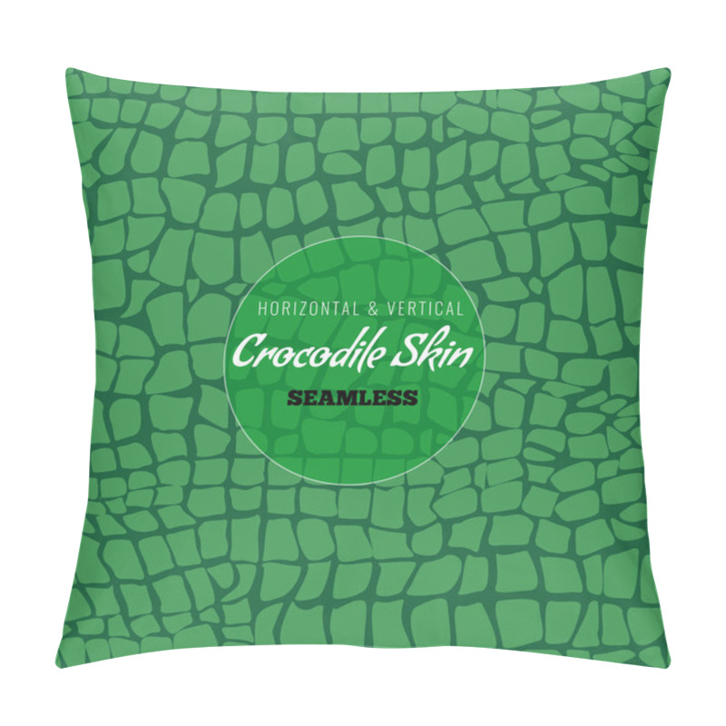 Personality  Reptile Alligator Skin Seamless Pattern. Crocodile Skin Texture For Textile Design. Vector Illustration. Pillow Covers