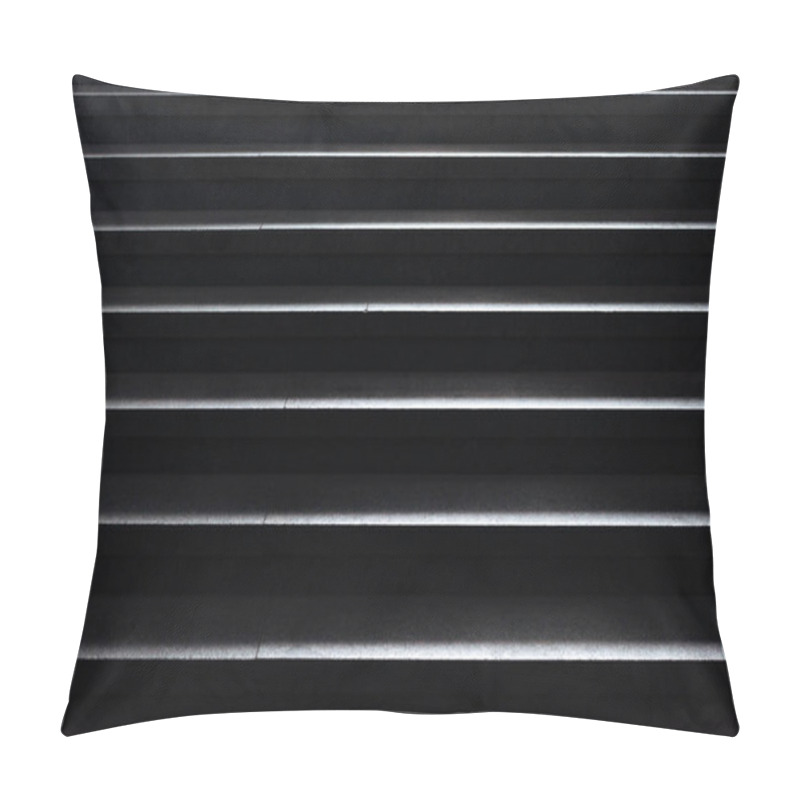 Personality  Shiny Horizontal Metal Strips On Black, Full Frame View Pillow Covers