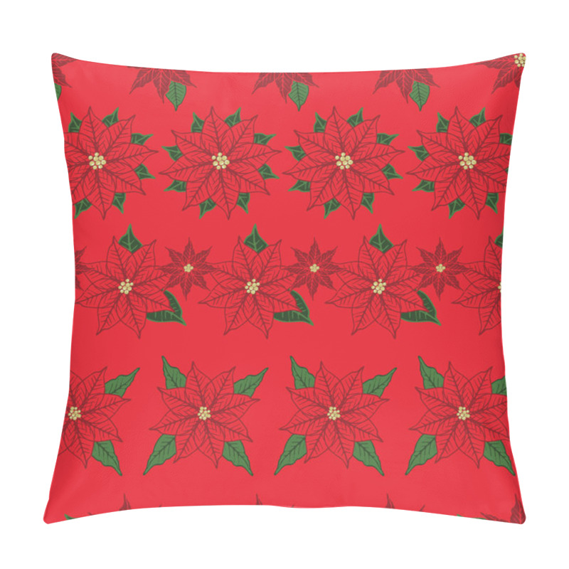 Personality  Poinsettia Seamless Floral Pattern Background. Festive Floral Holiday Season Print Design. Vector Pillow Covers