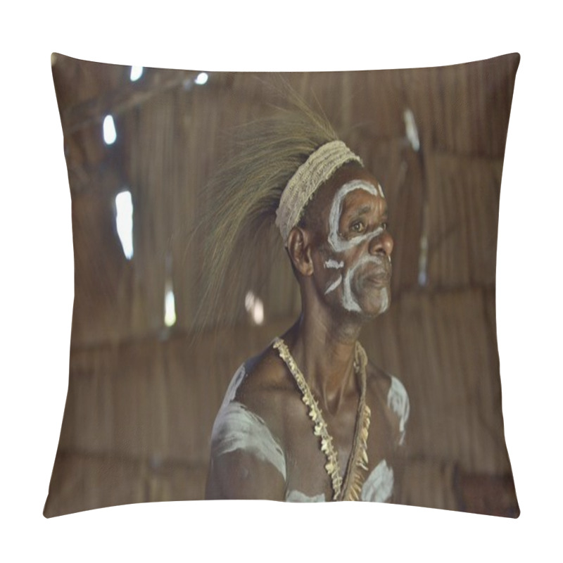 Personality  Man From The Tribe Of Asmat Pillow Covers