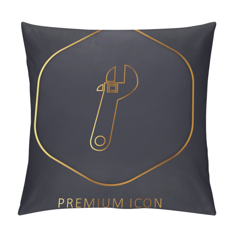 Personality  Adjusting Wrench Tool Golden Line Premium Logo Or Icon Pillow Covers