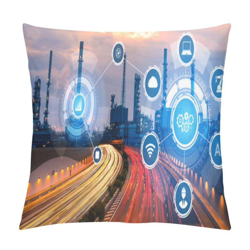 Personality  Industry 4.0 Technology Concept - Smart Factory For Fourth Industrial Revolution Pillow Covers