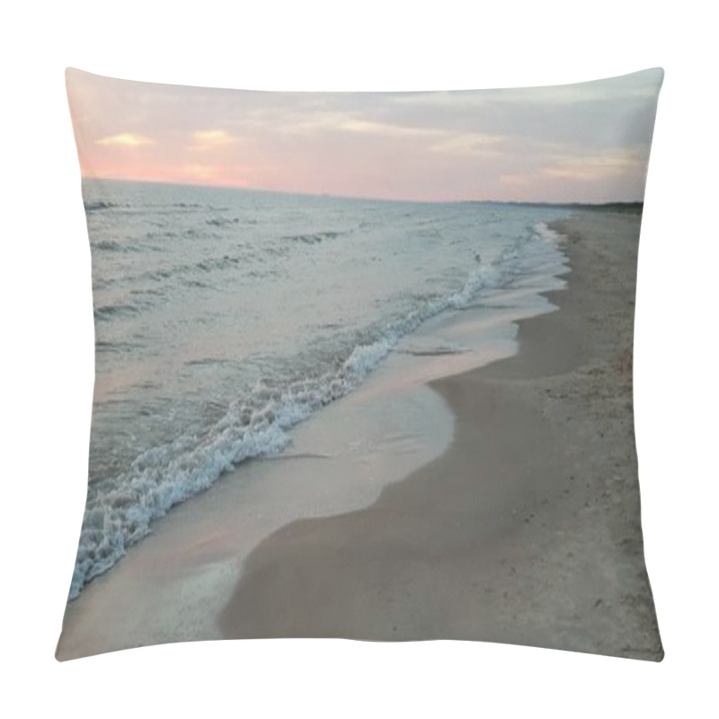 Personality  Baltic Sea Beach, Seaside, Coastline During Sunset In Summers Evening.  Pillow Covers