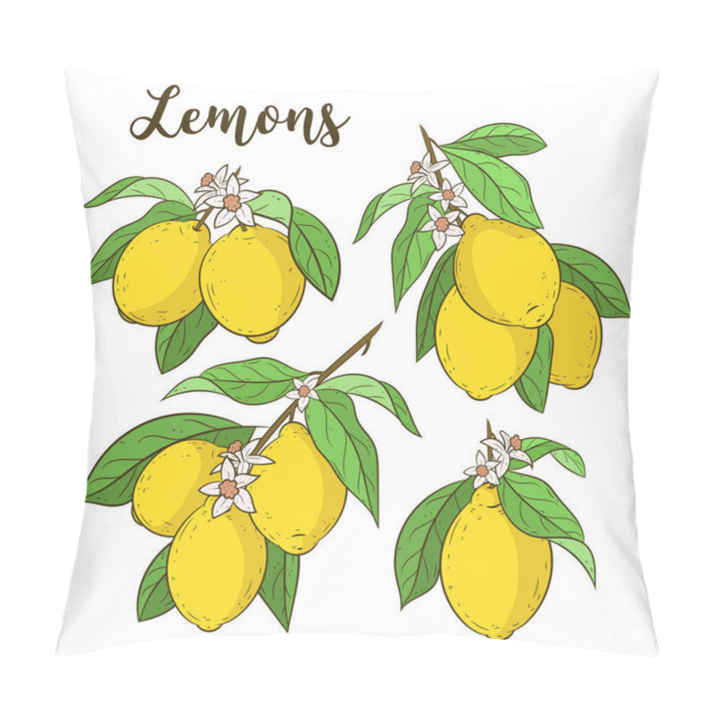 Personality  Lemons Set. Cute Vector Illustrations. Pillow Covers