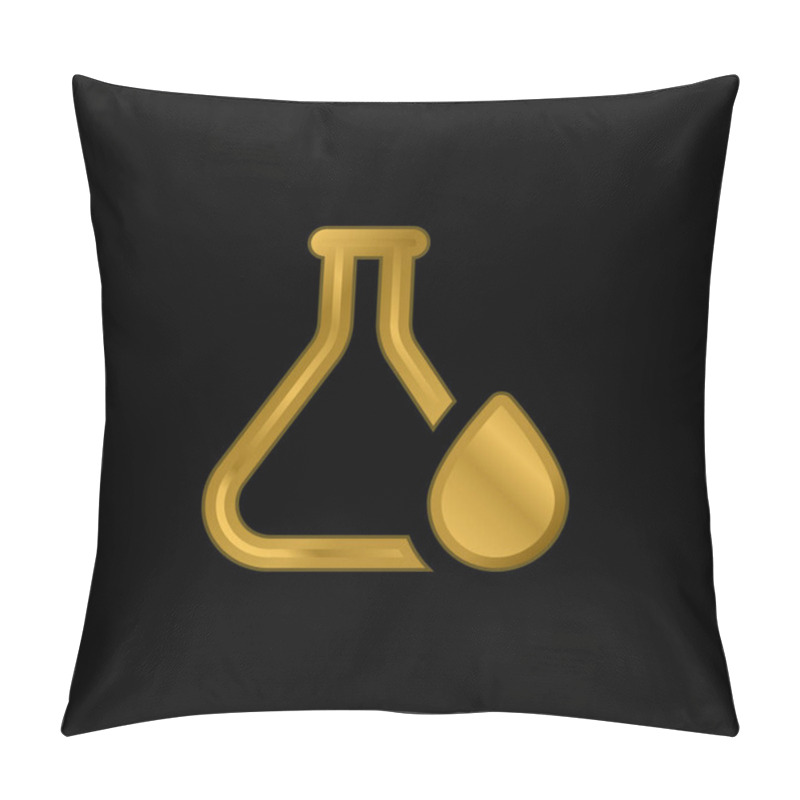 Personality  Blood Drop Gold Plated Metalic Icon Or Logo Vector Pillow Covers