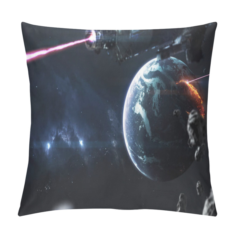 Personality  Science Fiction Visualisation Of Planet War. Elements Of This Im Pillow Covers