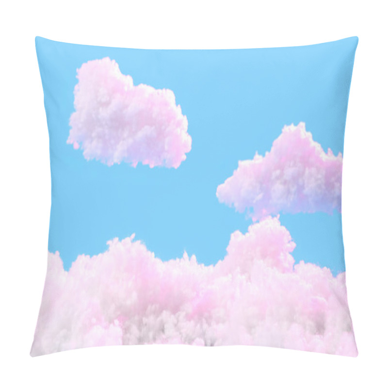 Personality  Fluffy Clouds On Blue Background Pillow Covers