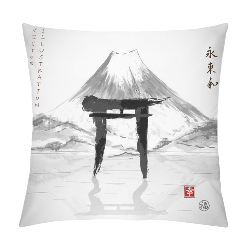 Personality  Torii Gates And Fujiyama Mountain Pillow Covers