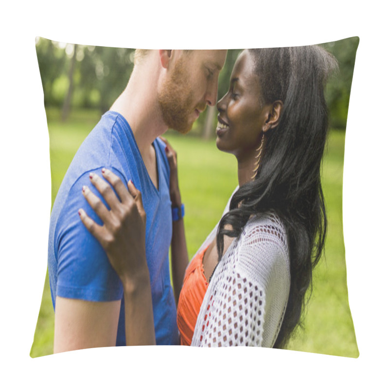 Personality  Multiracial Couple In The Park Pillow Covers