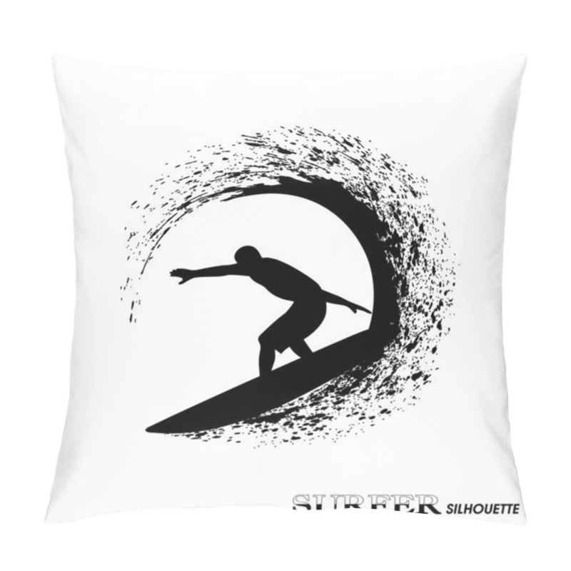 Personality  Surfer On Waves An Illustration On A White Background Pillow Covers