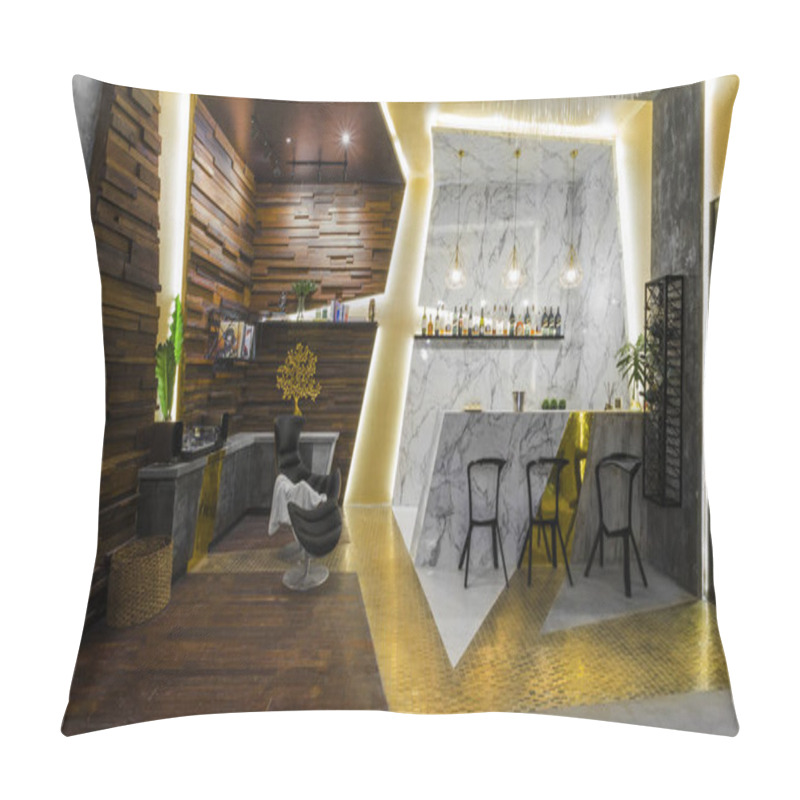 Personality  METRO MANILA, PHILIPPINES - Nov 03, 2017: A Bar Interior Design Very Nice Classy Modern Minimalistic Pillow Covers