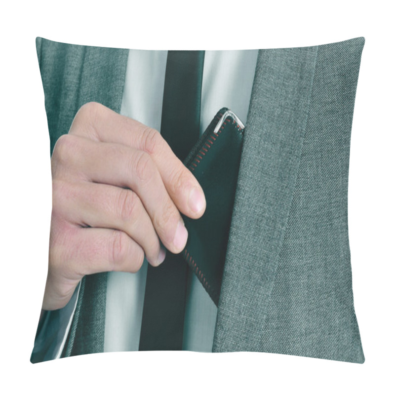 Personality  Man In Suit Taking Out His Wallet Pillow Covers