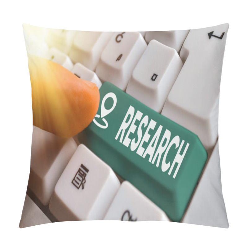 Personality  Text Sign Showing Research. Conceptual Photo Systematic Analysis And Review Of Materials And Sources With A View White Pc Keyboard With Empty Note Paper Above White Key Copy Space. Pillow Covers