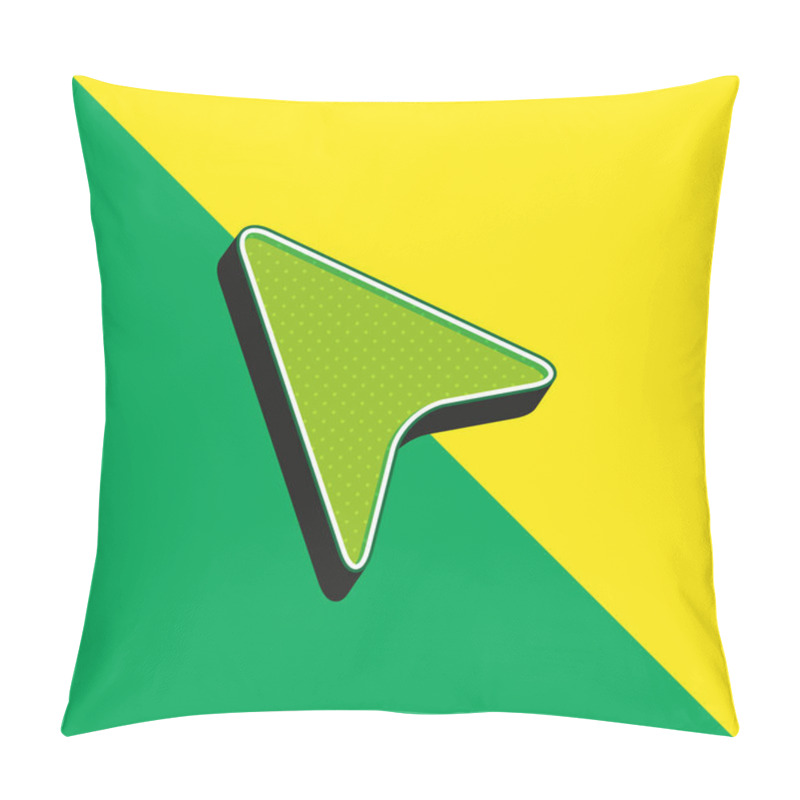 Personality  Black Pointer Green And Yellow Modern 3d Vector Icon Logo Pillow Covers