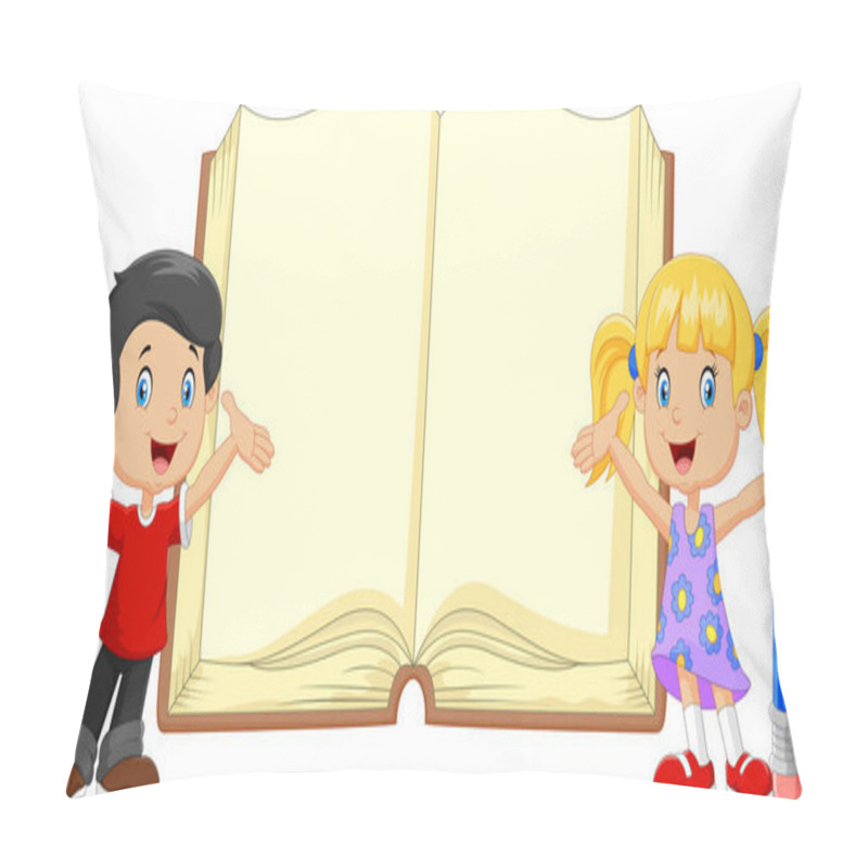 Personality  Cartoon Kids With Book And Pencils Pillow Covers