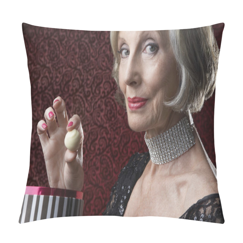 Personality  Senior Woman With Candy Pillow Covers