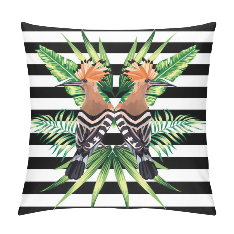 Personality  Tropical Bird Mirror Background Pillow Covers