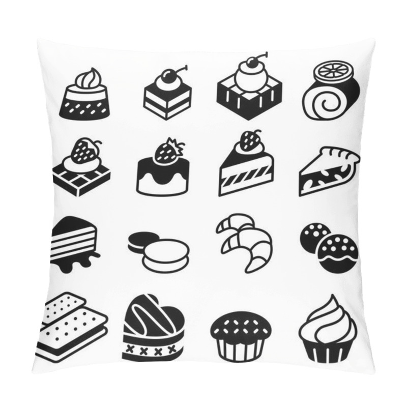 Personality  Dessert & Bakery Icon Set Pillow Covers