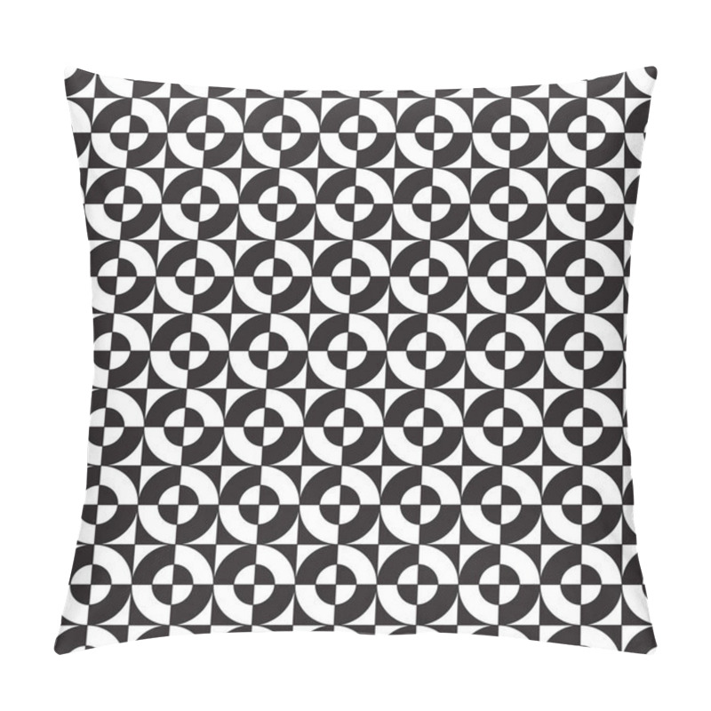 Personality  Seamless Abstract Geometric Circle And Square Intersect Overlap Pattern Pillow Covers