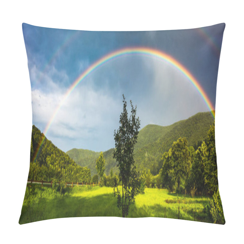 Personality  Semicircle Rainbow Over Carpathian Mountains Pillow Covers