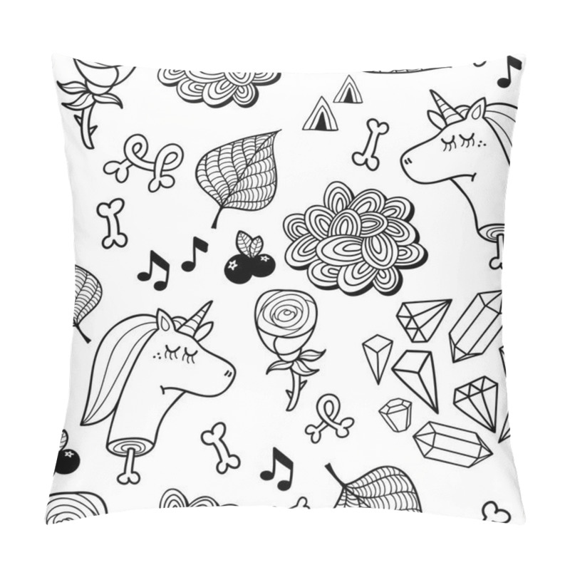 Personality  Seamless Pattern With Dead Unicorns Pillow Covers