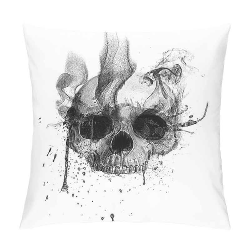 Personality  Scary Human Skull Print Pillow Covers