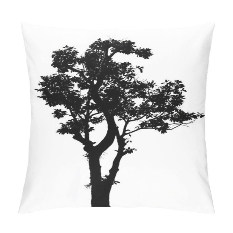 Personality  Silhouette Of Tree Isolated On White Background  Pillow Covers