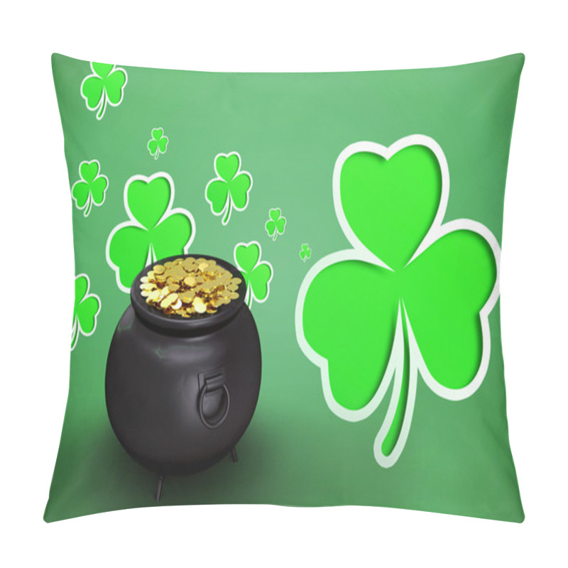 Personality  Composite Image Of Pot Of Gold Pillow Covers