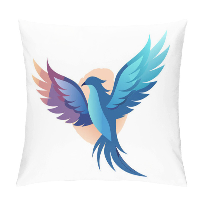 Personality  Stylized Flying Bird Illustration Highlighting Freedom And Grace Pillow Covers