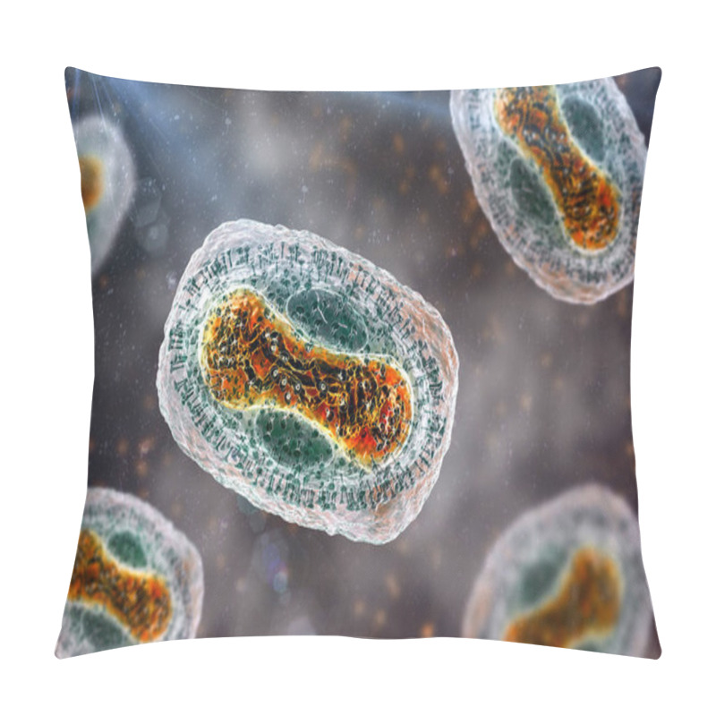 Personality  Monkeypox Virus, 3D Illustration. A Zoonotic Virus From Poxviridae Family, Causes Monkeypox, A Pox-like Disease Pillow Covers