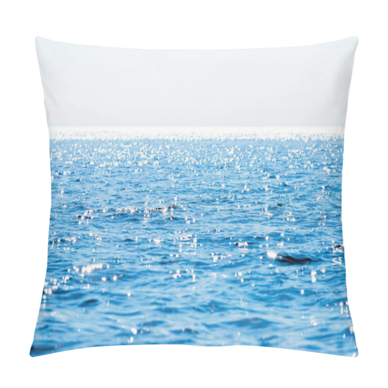 Personality  Sea Water Texture. Clear Blue Sky With White Clouds. Reflections On Water. A View From The Sailboat. Baltic Sea, Estonia Pillow Covers