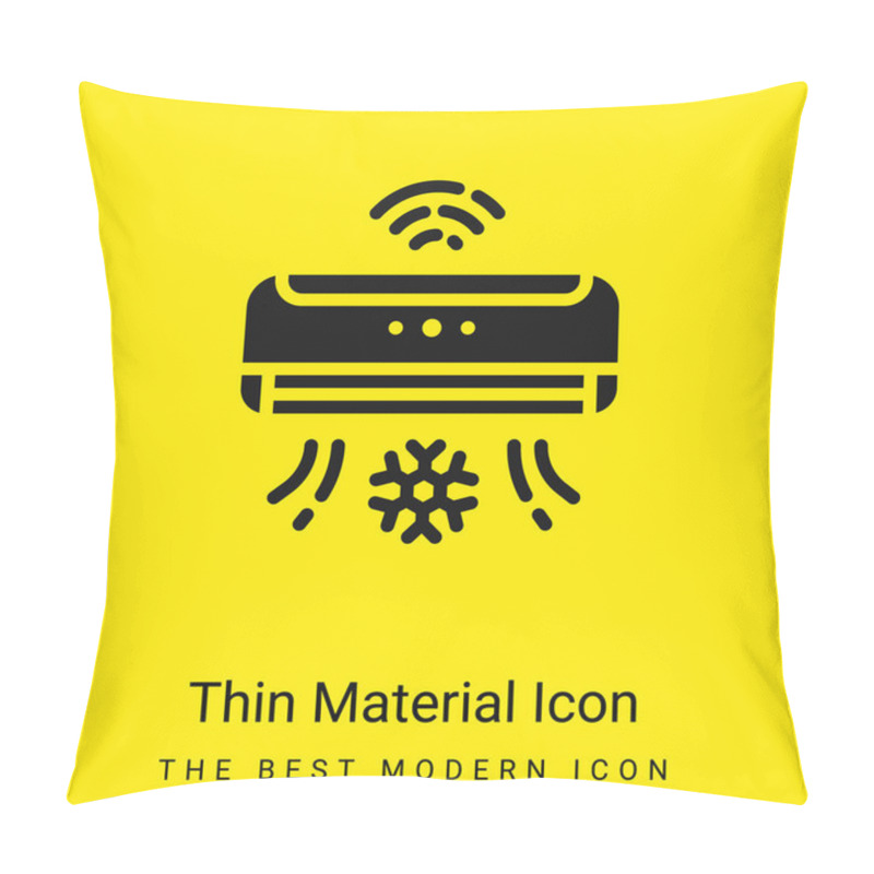 Personality  Air Conditioner Minimal Bright Yellow Material Icon Pillow Covers