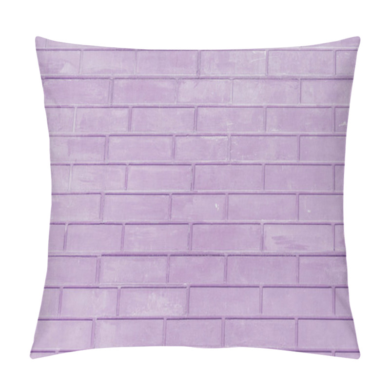 Personality  Smooth Brickwork. Wall Of Light Purple Bricks. Background For Sites And Layouts Pillow Covers