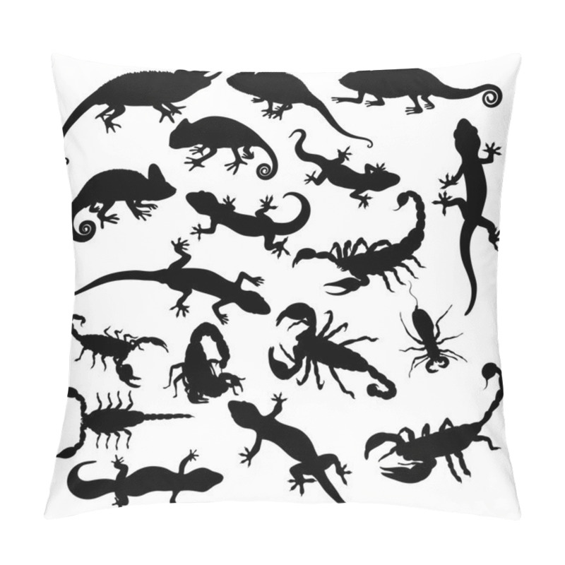 Personality  Gecko Scorpion And Lizard Silhouettes Pillow Covers