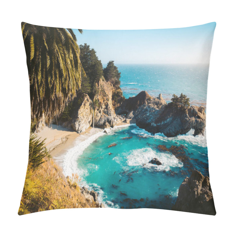 Personality  McWay Falls At Sunset, Big Sur, California, USA Pillow Covers