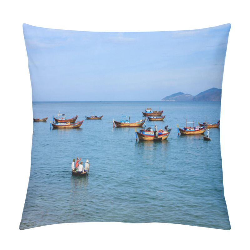 Personality  Prepare For Fishing In Nha Trang Beach, Vietnam. Nha Trang Is Well Known For Its Beaches And Scuba Diving And Has Developed Into A Destination For International Tourists. Pillow Covers